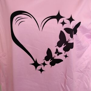 Pink Butterfly Heart Graphic Tee